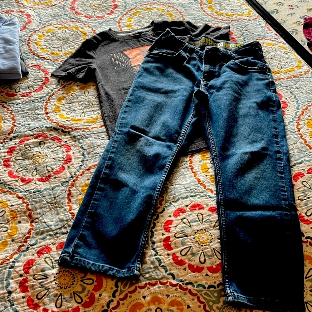 Boys Lee Blue Jeans 8 husky with shirt
